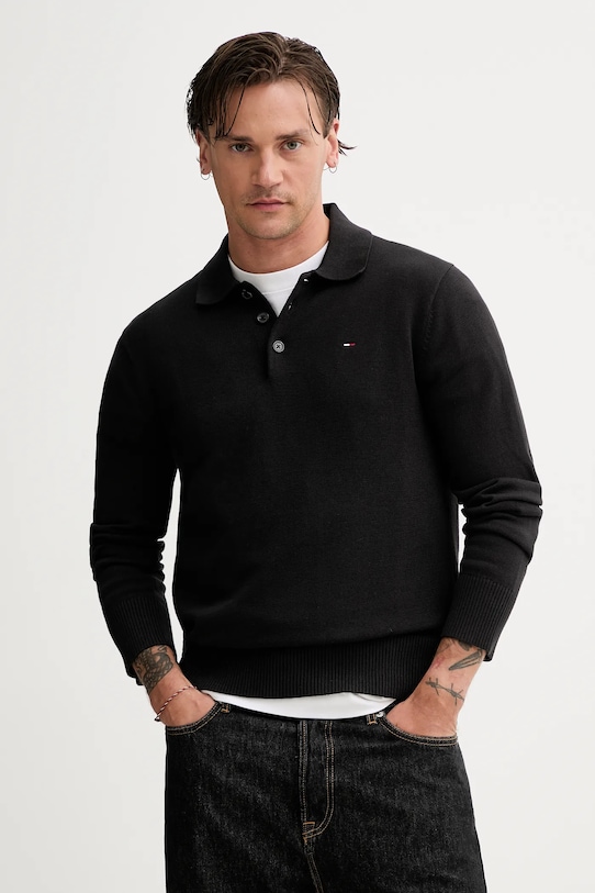 

Хлопковый свитер Tommy Jeans, черный