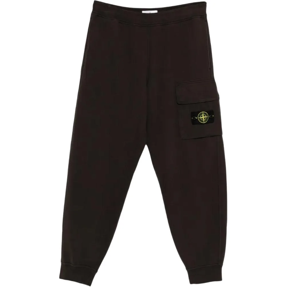 Брюки с логотипом и зауженным низом STONE ISLAND, красный коричневый