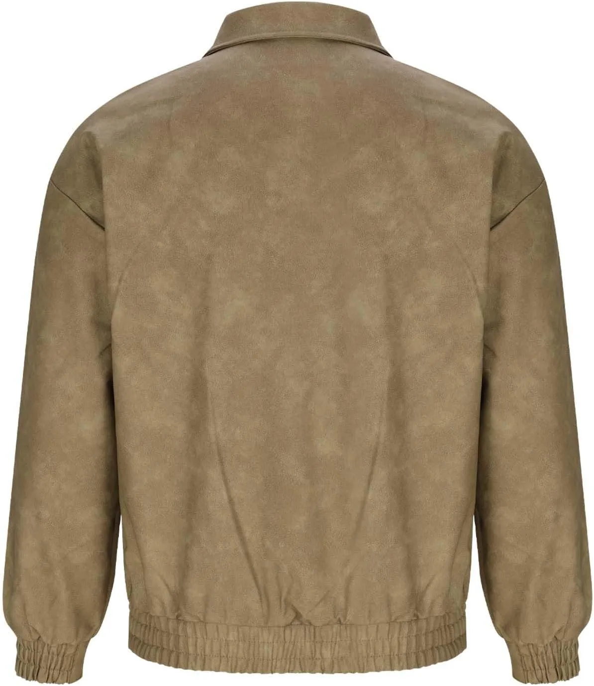 Кожаная куртка мужская Fashion Classic Vintage Style, на молнии, облегченная, с лацканами Generic, коричневый — фото 3