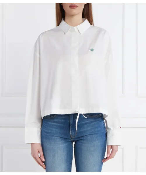 

Рубашка-Блузон SMD с завязками Cropped fit Tommy Hilfiger, белый