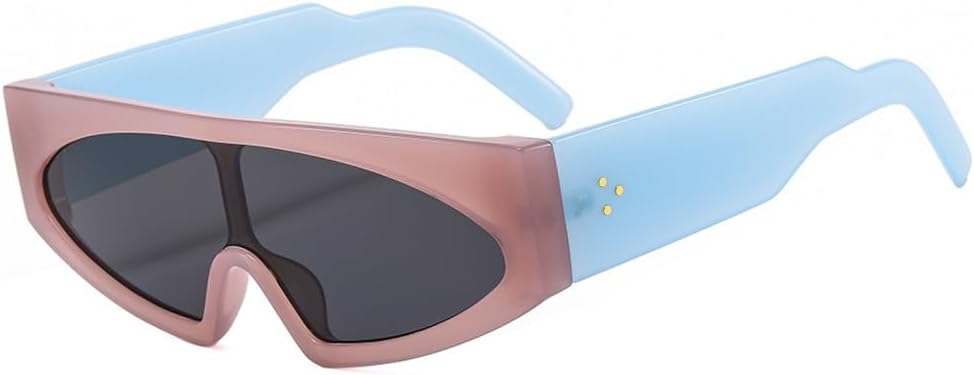 

Солнцезащитные очки «кошачий глаз» женские, ретро, ​​цельные, с градиентным переходом цвета, защита от УФ-излучения UV400, мужские, с желейными цветными заклепками LANGSER, Pink