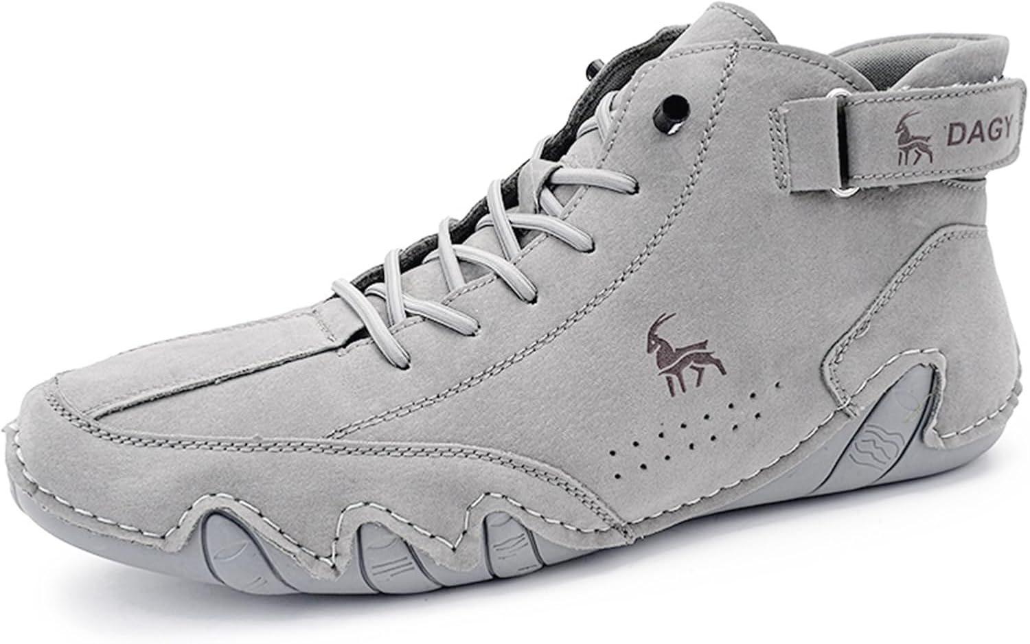 

Мужские ботинки Chukka итальянские ручной работы из замши, высокие походные ботинки, повседневные кроссовки, водонепроницаемые, легкие, высокие, ботинки до щиколотки, обувь для улицы, походов, кемпинга и вождения, на все сезоны Generic, серый