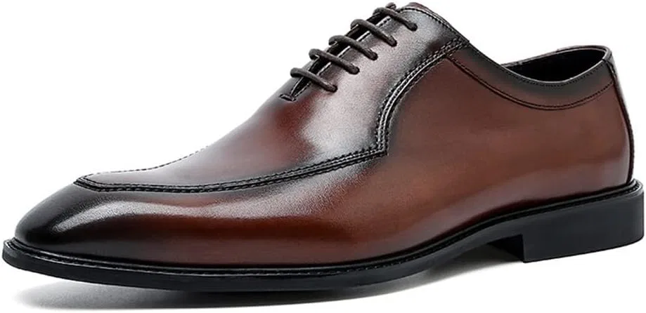 Туфли Dekorieren Sie Oxford für Männer Schnürschürze Zehenquadrat Generic, Coffe