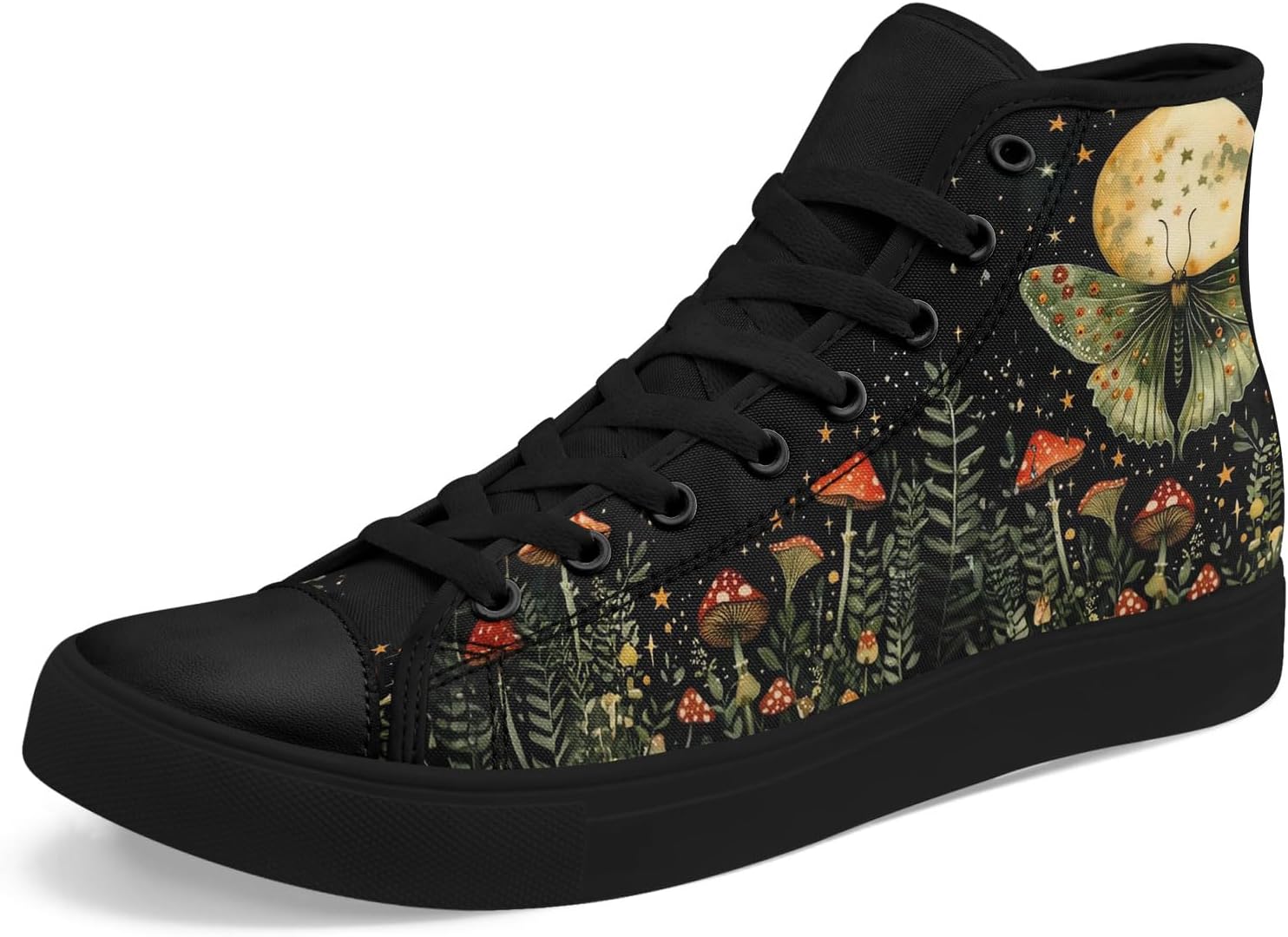 

Кроссовки на высокой подошве AWSOLE Fashion из канвы для мужчин и женщин, унисекс, с принтом пчелы, бабочки, луны и цветов, легкие повседневные обувь на плоской подошве, черный/темно-зеленый/бежевый/красный/коричневый