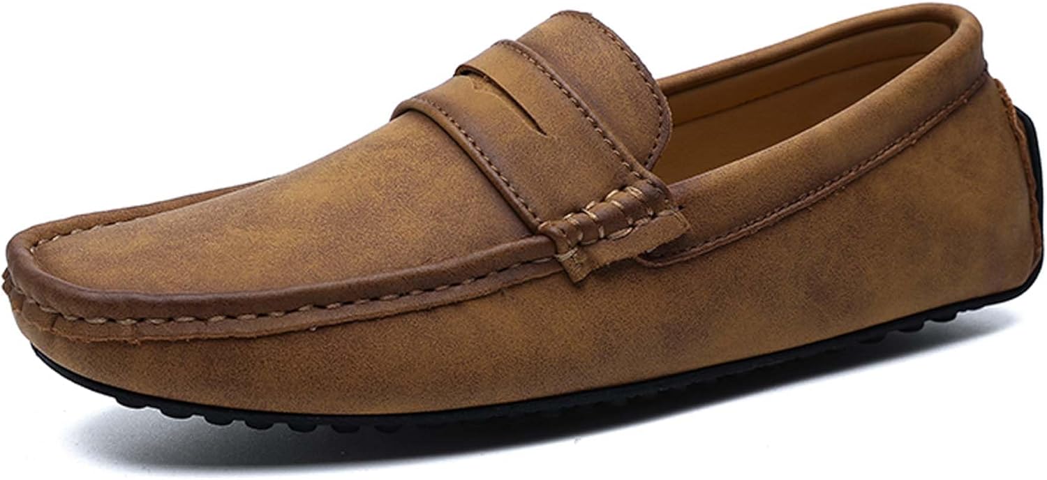 

Мужские лоферы Ретро Бизнес Повседневные Формальные Обувь для офиса, встреч, свадеб, униформы, с противоскользящей подошвой, удобные для прогулок на улице, работы, вождения, лодочные туфли, больших размеров Generic, коричневый