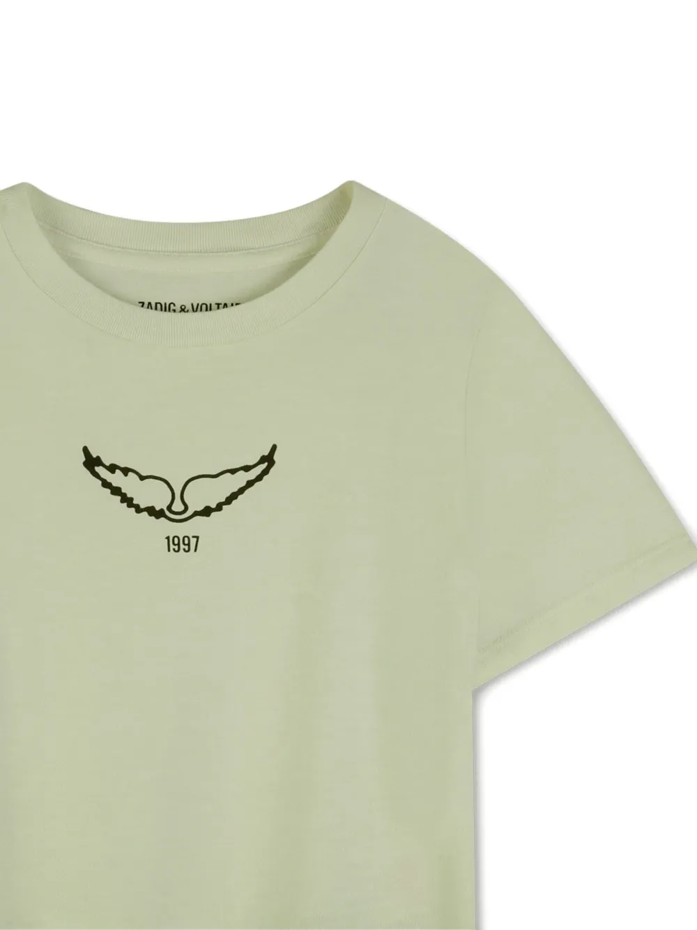 Футболка с принтом Zadig & Voltaire Kids, зеленый — фото 3