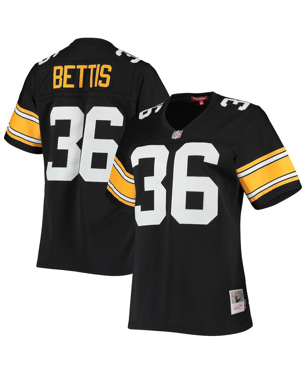 

Женская черная футболка Jerome Bettis Pittsburgh Steelers 1996 Legacy Replica Джерси Mitchell & Ness, черный