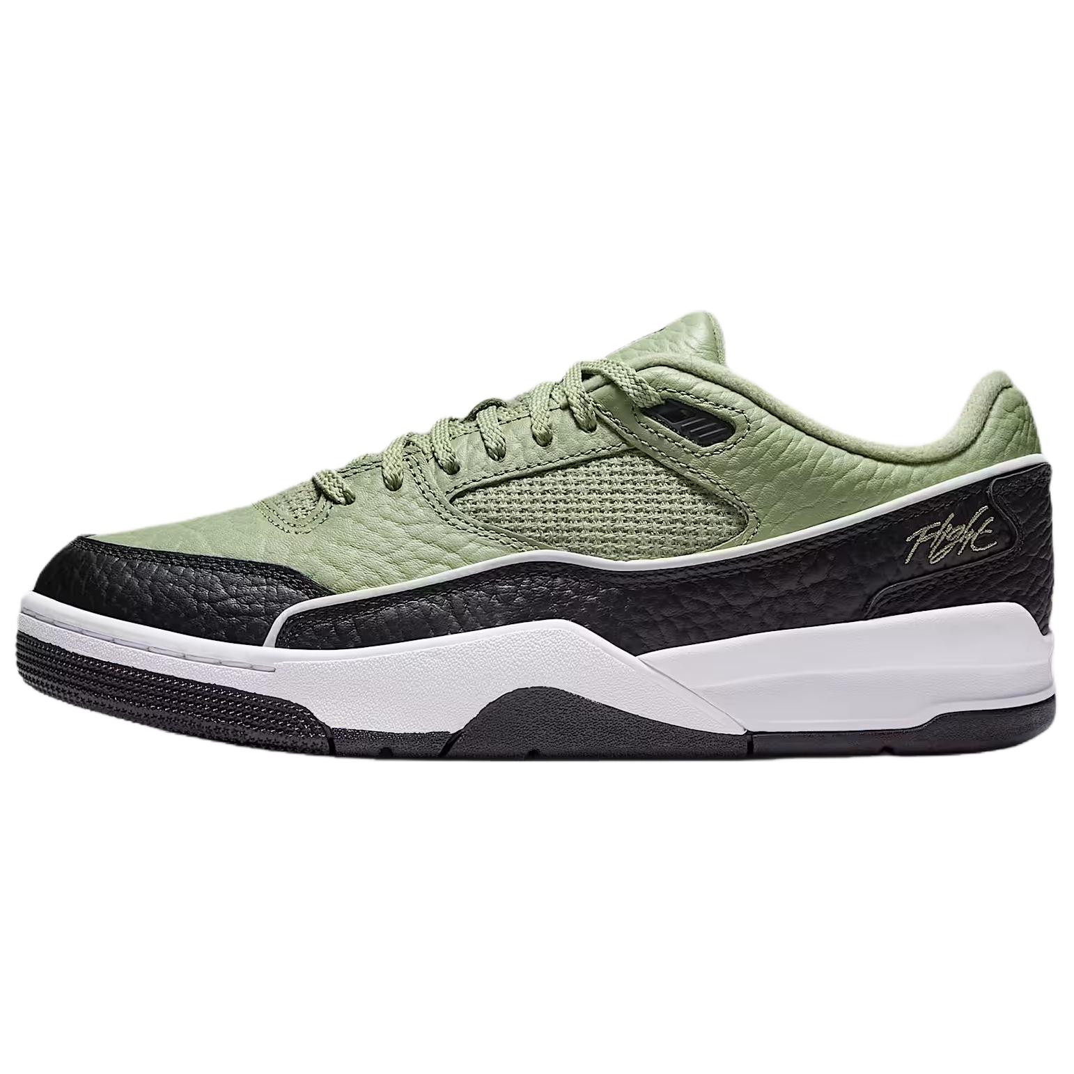 Jordan Кроссовки мужские FLIGHT COURT Breathable Support Vintage Basketball черные зеленые — фото 3