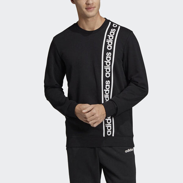 Толстовка adidas M C90 Brd Letter Print Sports Crew Neck Sweatshirt Black, черный — фото 4