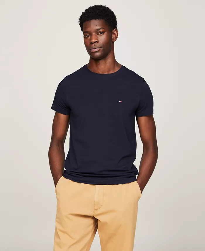 

Мужская хлопковая футболка Slim-Fit с эластичной тканью Tommy Hilfiger, синий