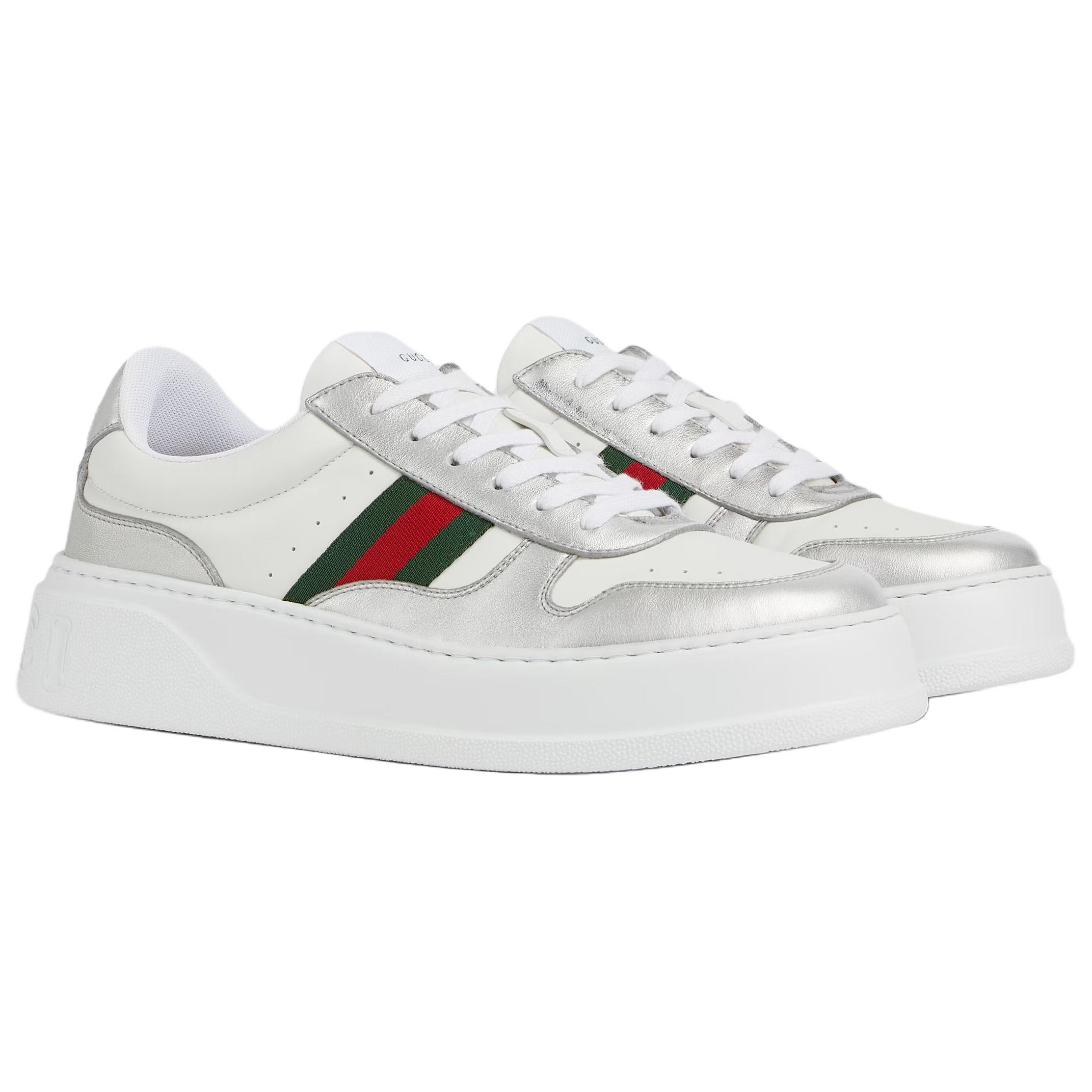 GUCCI Низкие скейтерские кроссовки мужские silver — фото 4