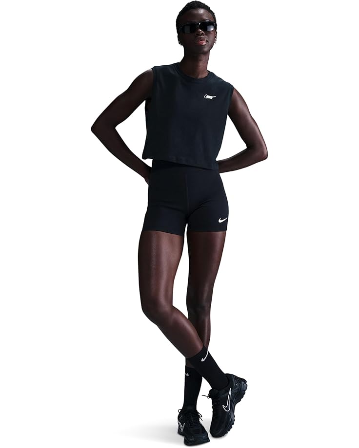 

Футболка Nike Sportswear Club Sleeveless Cropped Graphic T-shirt, черный