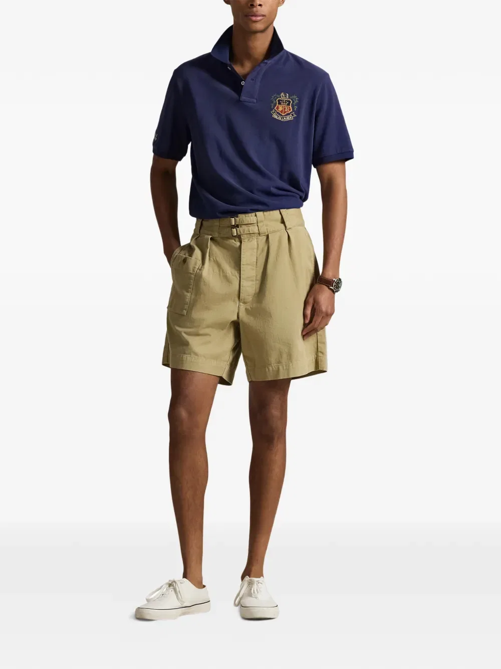 Поло-рубашка с вышитым гербом Polo Ralph Lauren, синий — фото 2