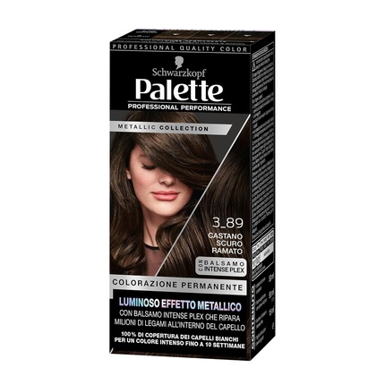 

Metallic Collection 3-89 Темно-коричневая медная краска для волос с металлическим эффектом для 100% покрытия седины Schwarzkopf