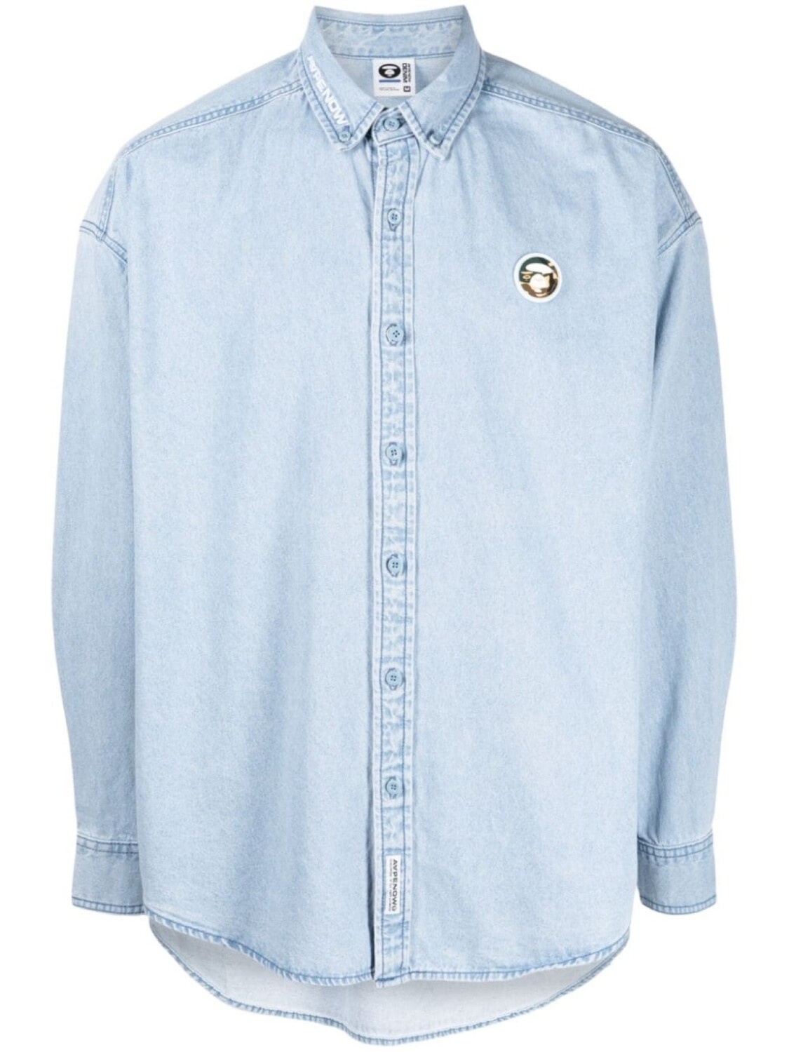 

AAPE BY *A BATHING APE рубашка с нашивкой-логотипом, синий