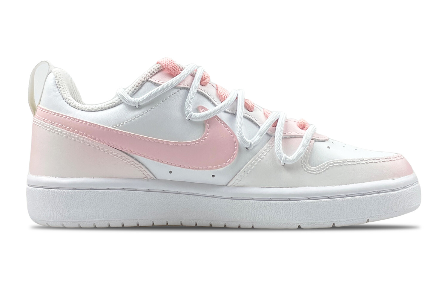 

Кроссовки Nike Court Borough Skateboard Shoes Women's Low-Top White Pink, розовый
