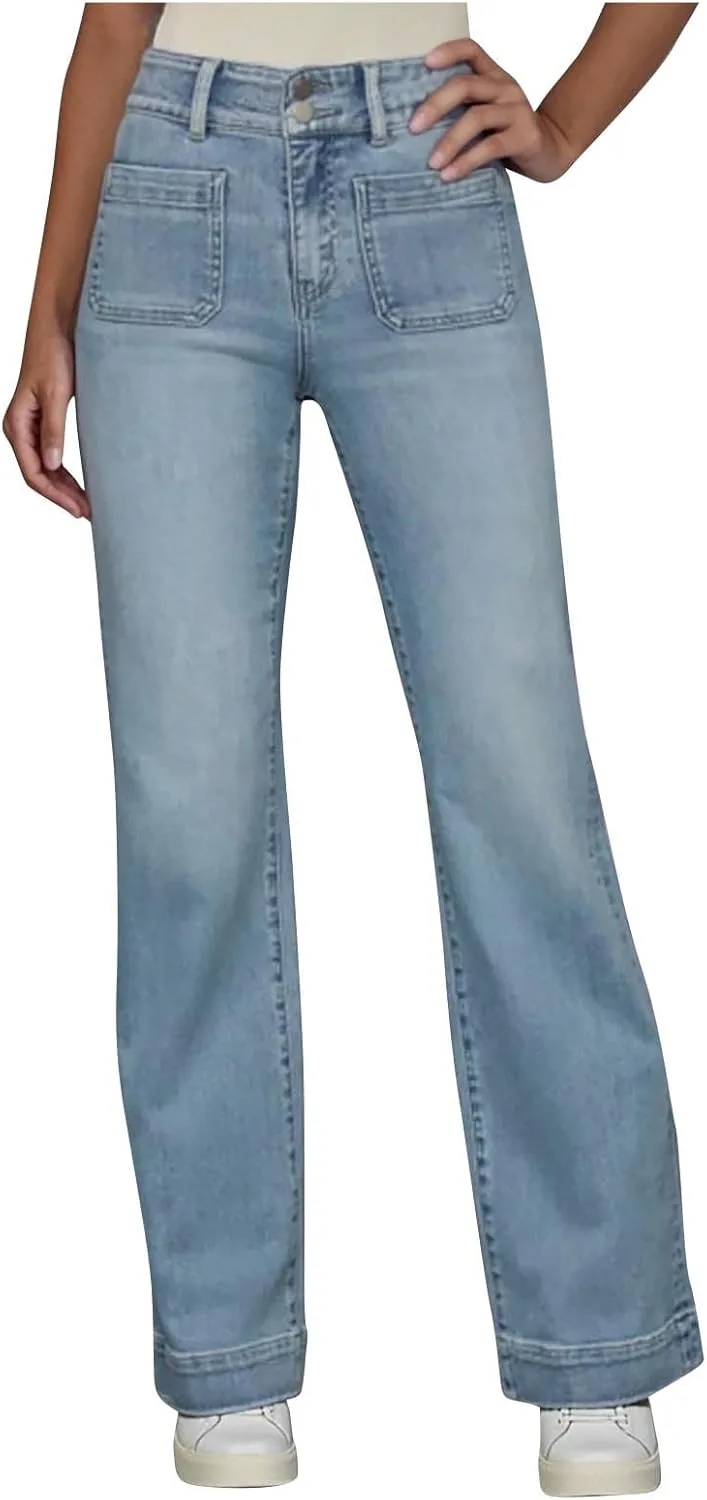 Женские джинсы Wide Leg Casual Straight Leg Baggy Loose Denim с карманами
