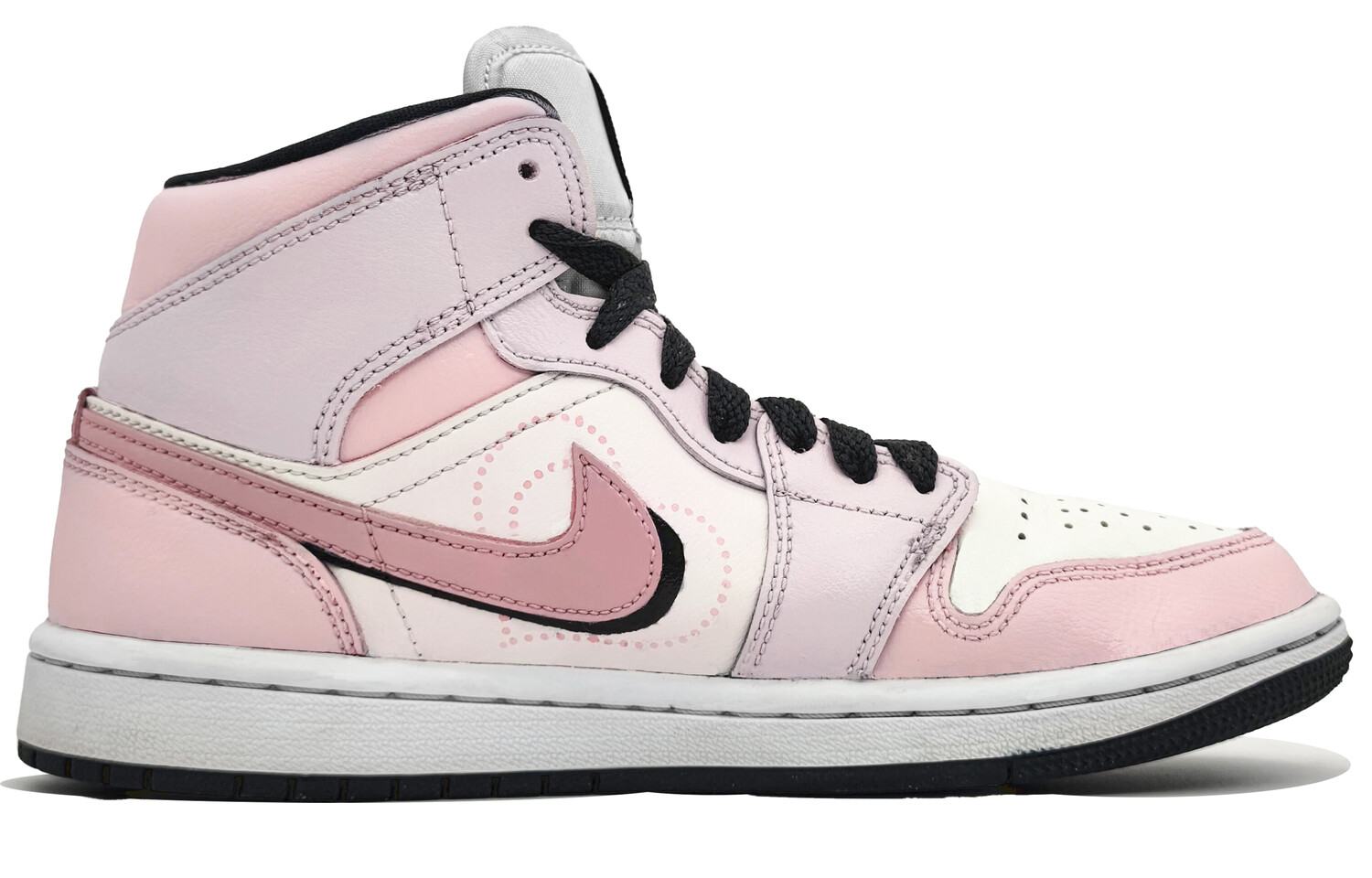 Кроссовки Air Jordan 1 Vintage Basketball Shoes Women's Mid-top Deep Pink, Black, цвет Love fans — фото 2