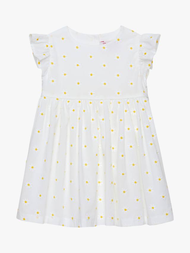 

Ребенок довольно дейзи хлопок платье Trotters, цвет White/Yellow