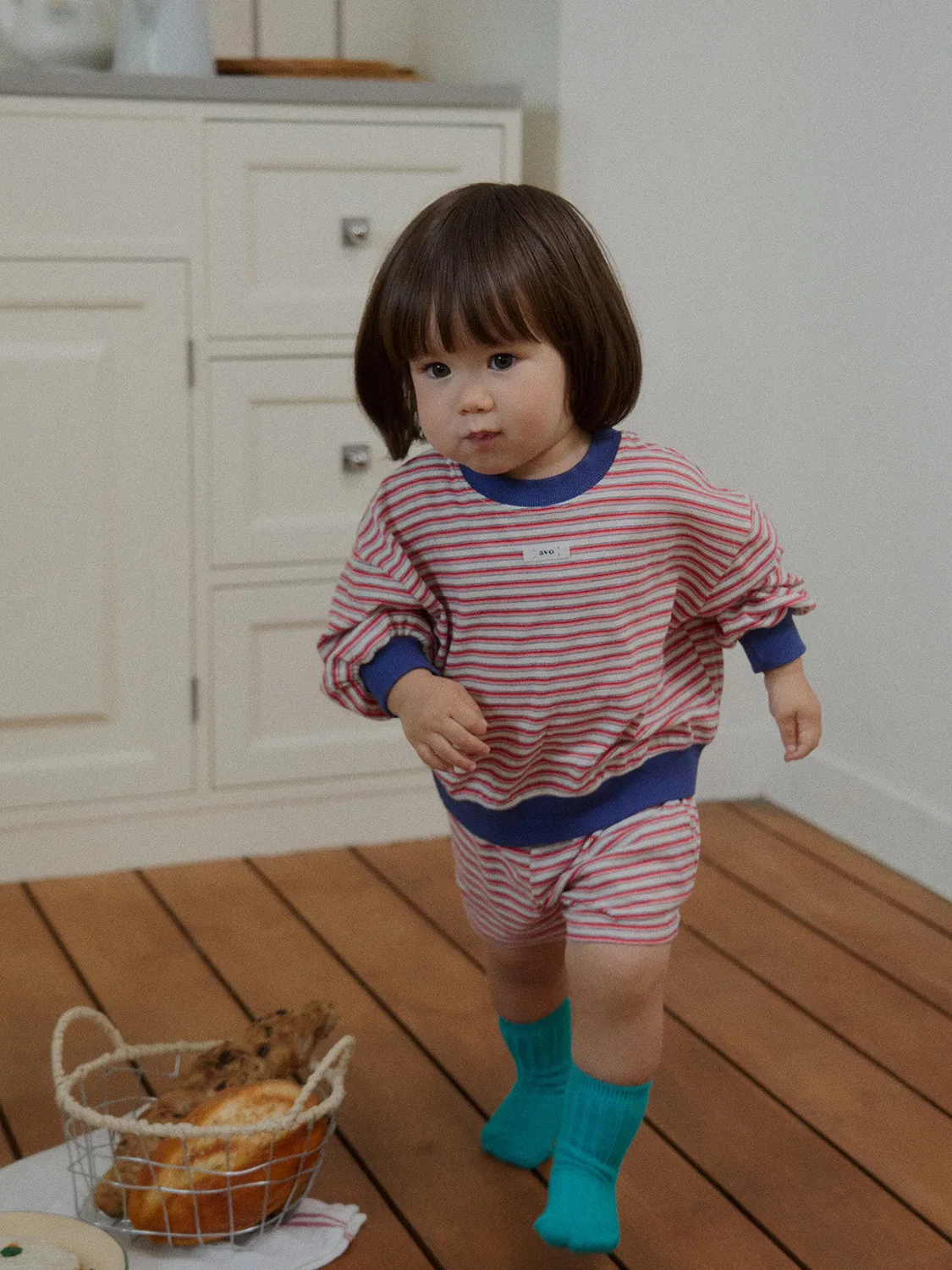 Детский свитшот Natural Stripe розового цвета от Avo — фото 3