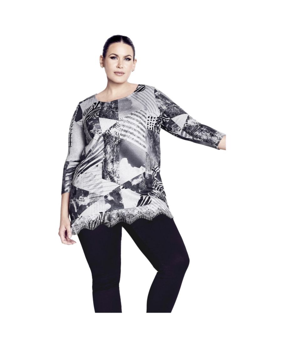 

Женская блузка с кружевной каймой AVENUE, Mono geo