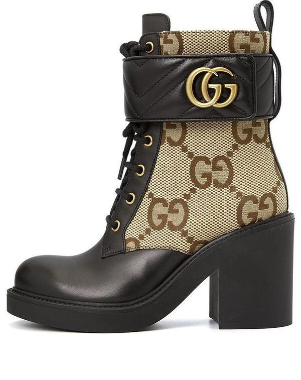 Кроссовки boot with double g 'camel ebony' Gucci, черный