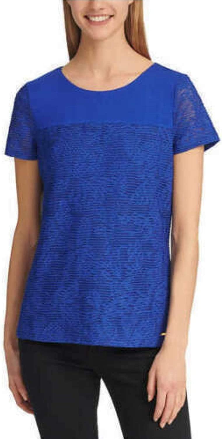 

Женская футболка Calvin Klein с короткими рукавами и двухслойным сетчатым наложением (Atlas, Atlas Blue, Синий, Женская футболка Calvin Klein с короткими рукавами и двухслойным сетчатым наложением (Atlas, Atlas Blue