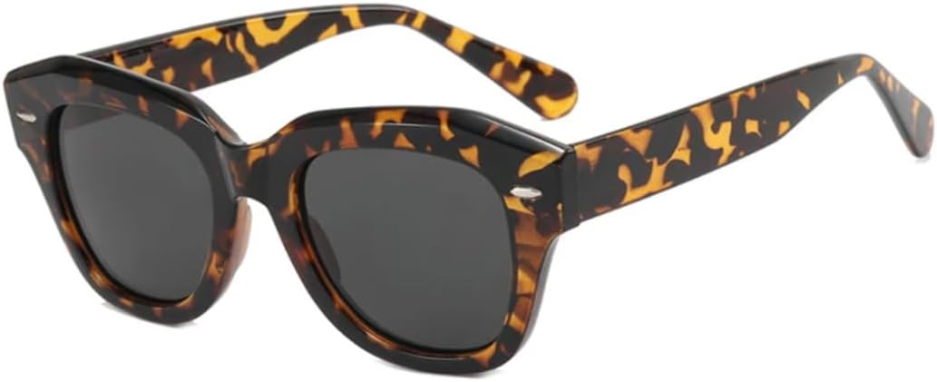 

Солнцезащитные очки с защитой UV400 | Оправа «кошачий глаз» с заклепками | для женщин и мужчин, для занятий спортом на открытом воздухе и вождения DSVIGF, Leopard Gray