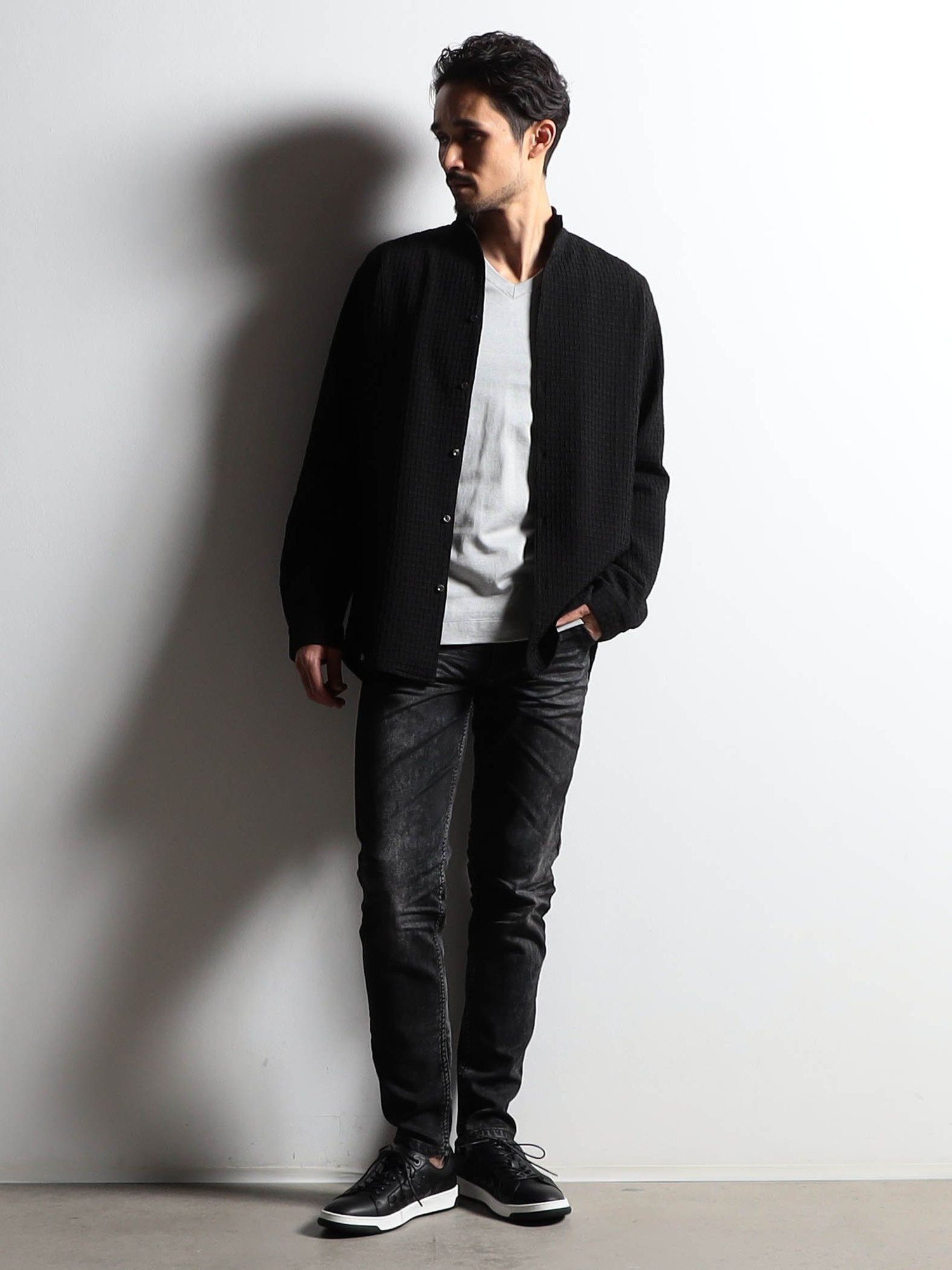 Кроссовки-лодочки [RIELABO] Intrecciato с боковой молнией NICOLE CLUB FOR MEN, 49 Black — фото 2