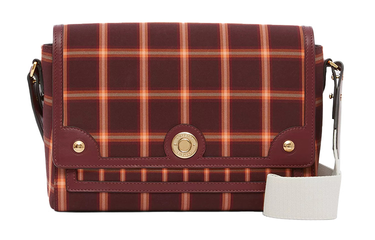 

Burberry Хлопковая сумка-мессенджер бордового цвета