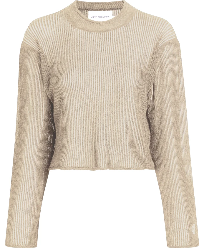 

Женский свитер металлического бежевого цвета Calvin Klein, бежевый