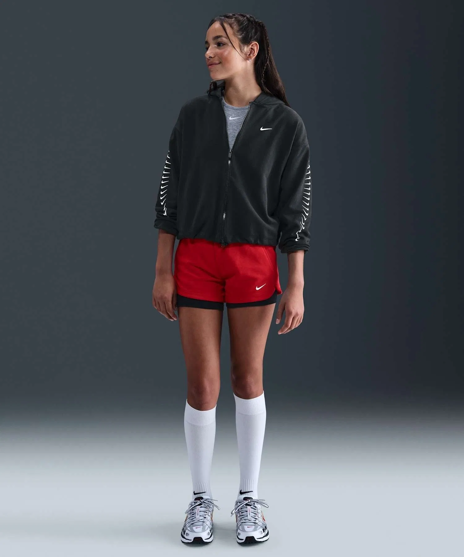 Детская флисовая толстовка Nike Sportswear Dri-FIT HV0734-011, черная. — фото 4