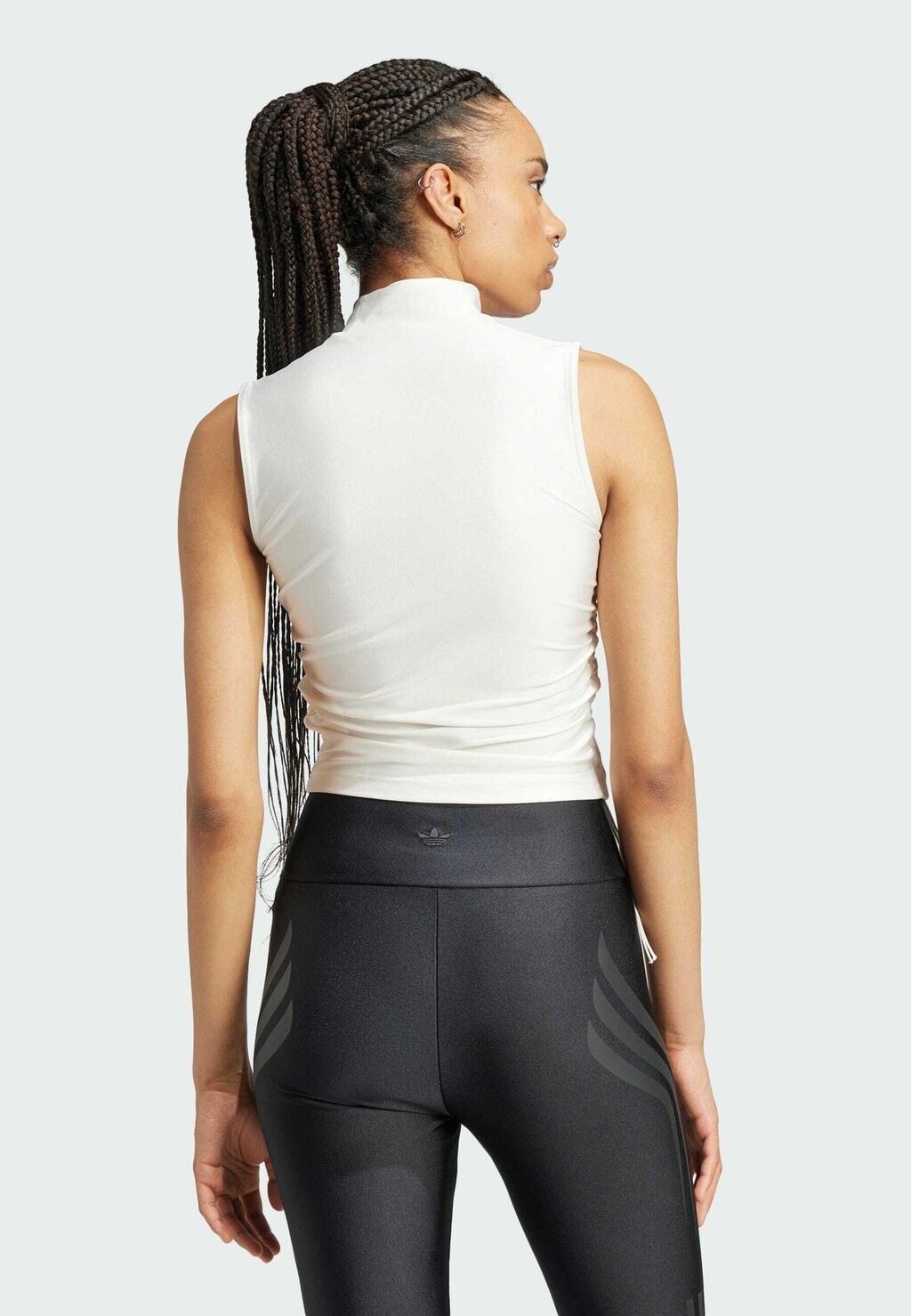 

Топ RUCHED 3-STRIPES CROP adidas, белый