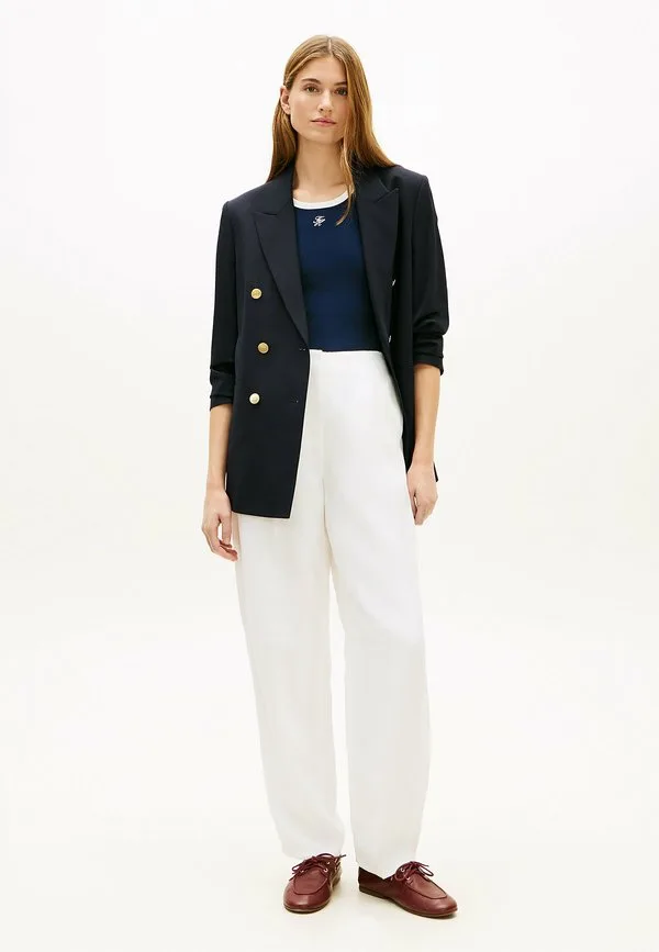 Брюки-Бочки из смешанной ткани Tommy Hilfiger, Optic White — фото 2
