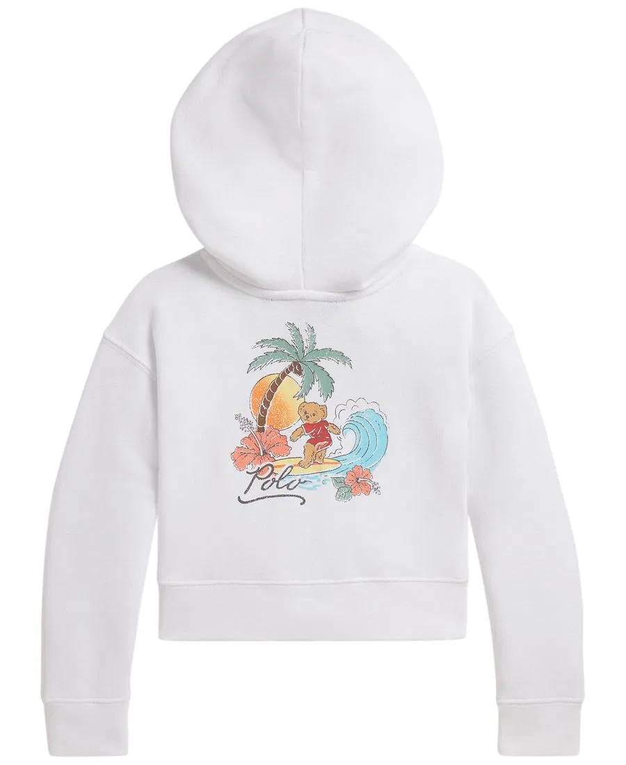 Детская толстовка Polo Bear Terry Boxy на молнии, размеры 2T-6X Polo Ralph Lauren, белый — фото 2
