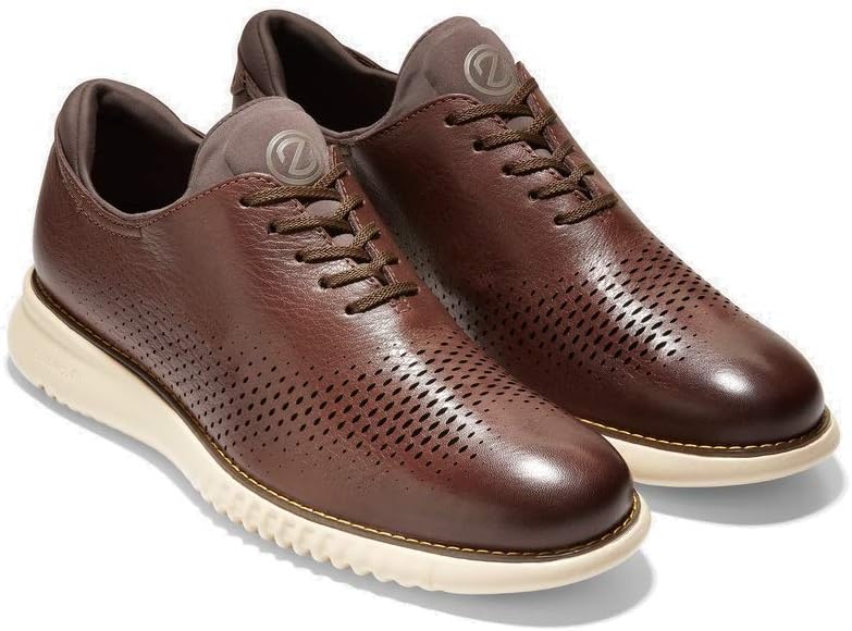 Мужские оксфорды Cole Haan 2.Zerogrand с лазерной перфорацией, Chestnut/Cement — фото 3