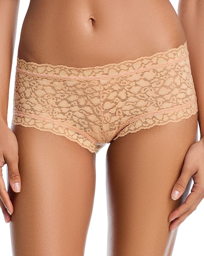 

Леопардовое кружевное белье-шорты Hanky Panky, желтый