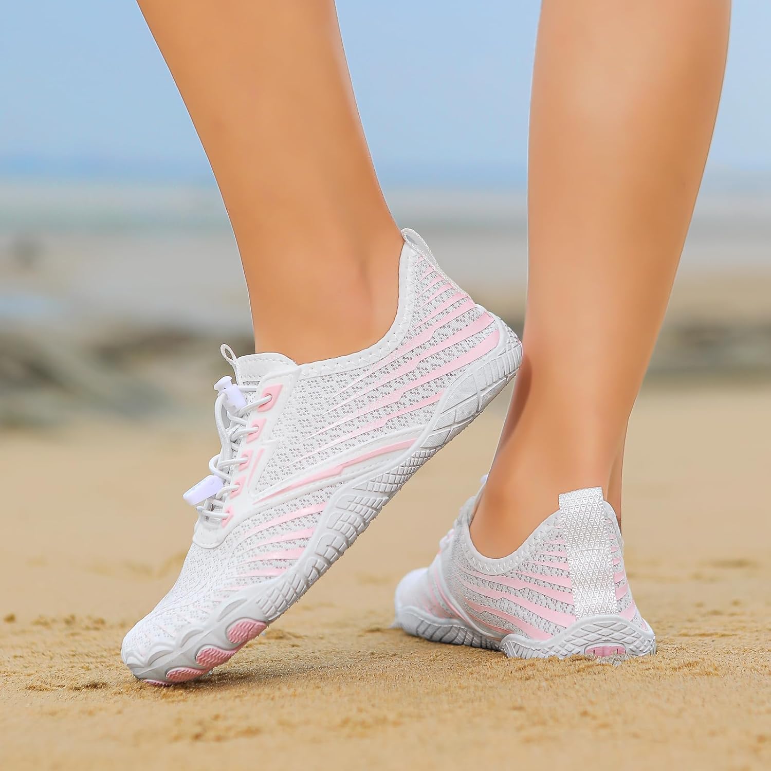 Женские кроссовки Kubbon Barefoot с широкой носовой частью, противоскользящие, унисекс, для спорта, активного отдыха и бега, быстросохнущая водная обувь для походов и прогулок, розовый — фото 4