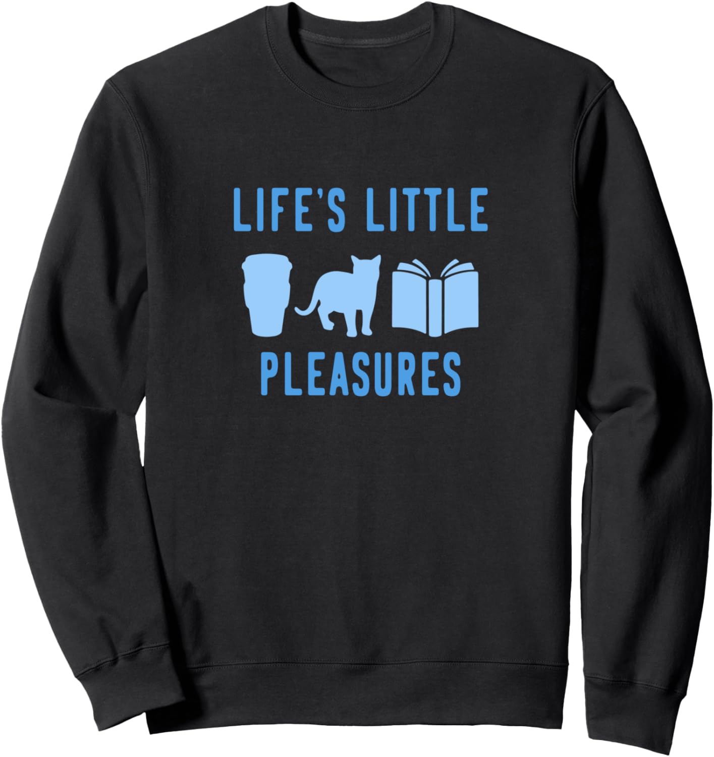 

Толстовка Cats Books and Coffee - Life's Little Pleasures (синяя) Love My Merch