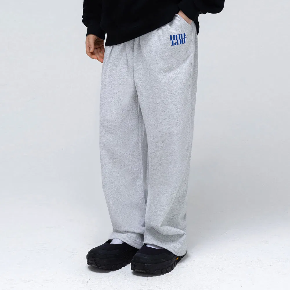 Детские широкие спортивные брюки, светло-серые, от Little Dept — фото 3