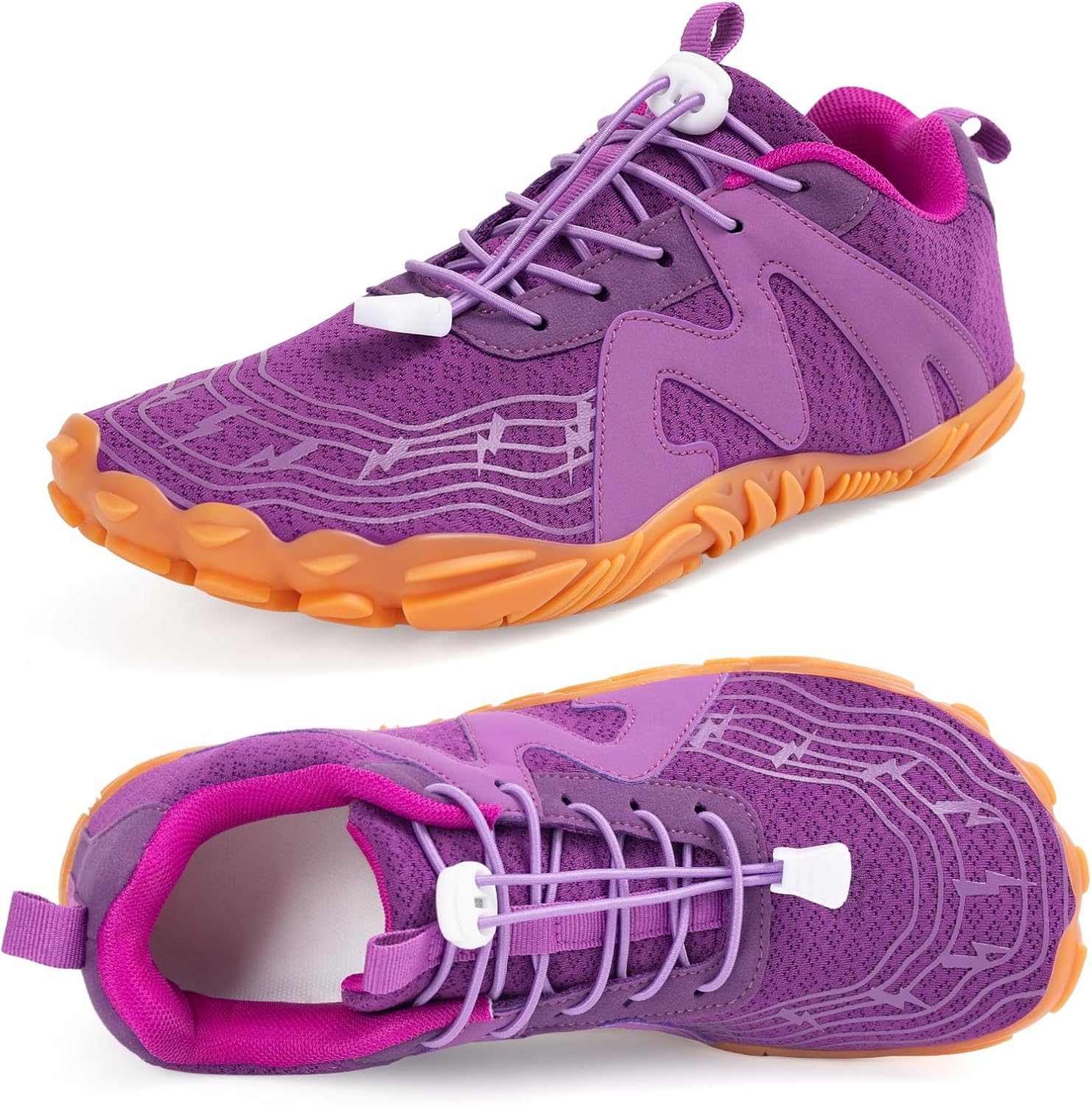 

Кроссовки для походов для женщин и мужчин, профессиональная здоровая и противоскользящая водная обувь для женщин и мужчин, кроссовки с широкой передней частью, кроссовки-ботинки унисекс Eleton, пурпурный