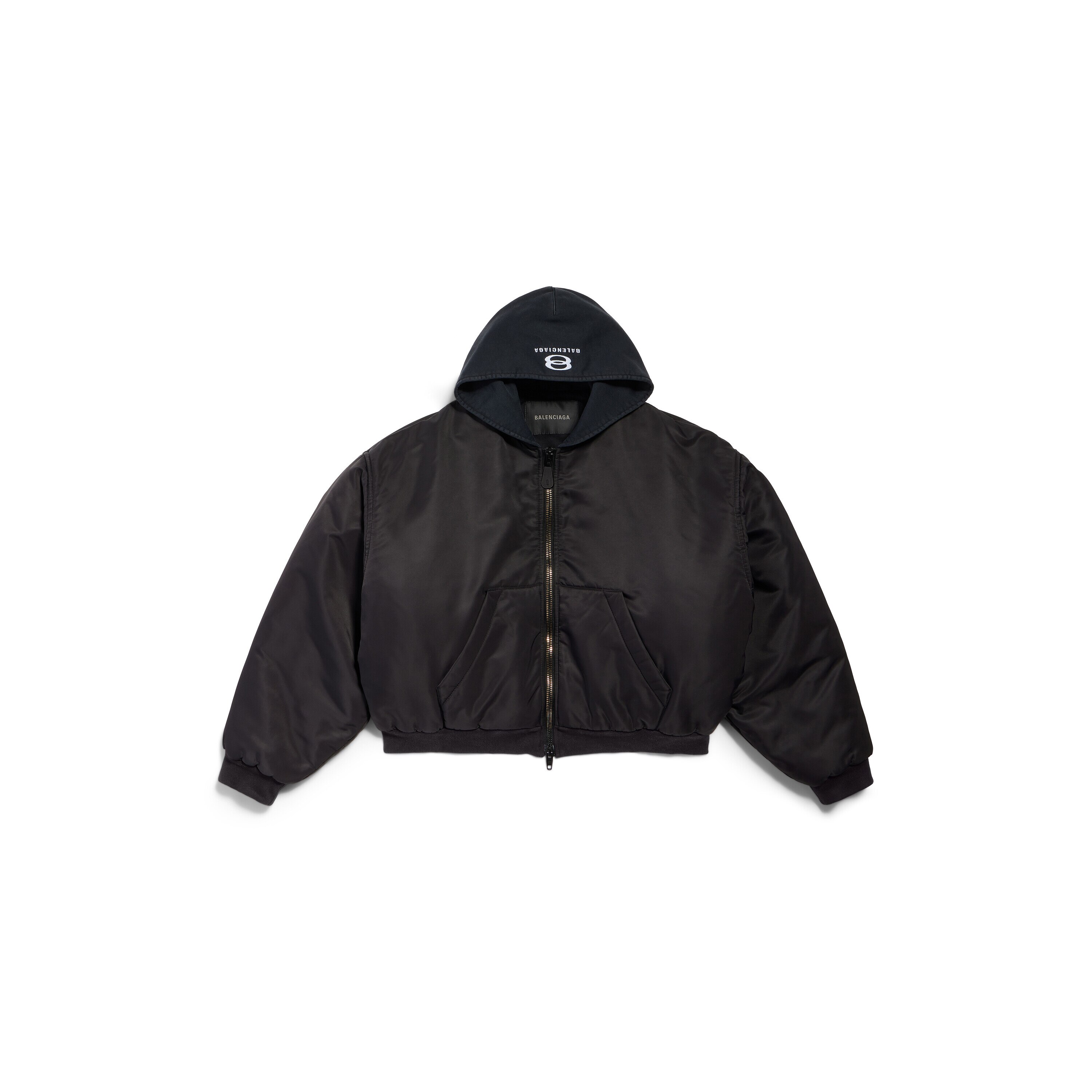 

Бомбер с капюшоном BALENCIAGA, черный