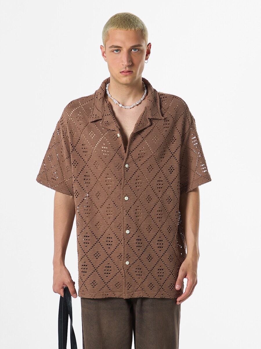 

Рубашка на пуговицах Comfort fit VAMOS CLO, коричневый