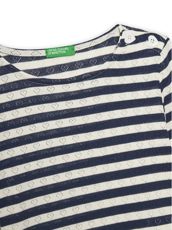 Блузка обычного кроя 33LQC10OM United Colors Of Benetton, синий — фото 3