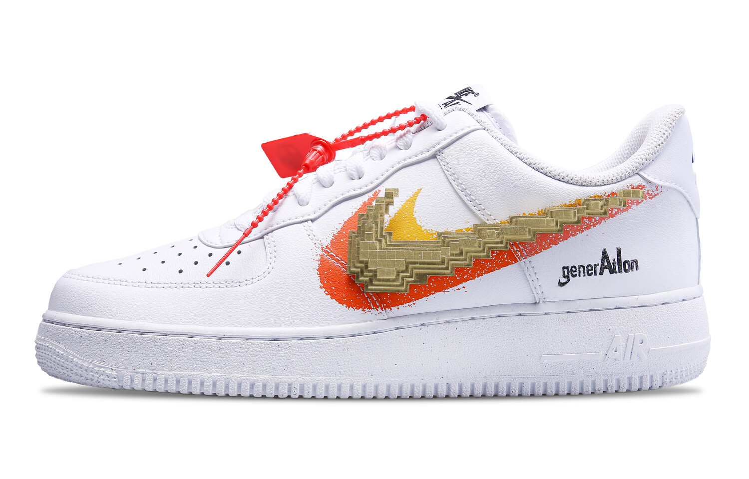 

Кроссовки Nike Air Force 1 Skateboarding Shoes Unisex Low-top White/orange, белый