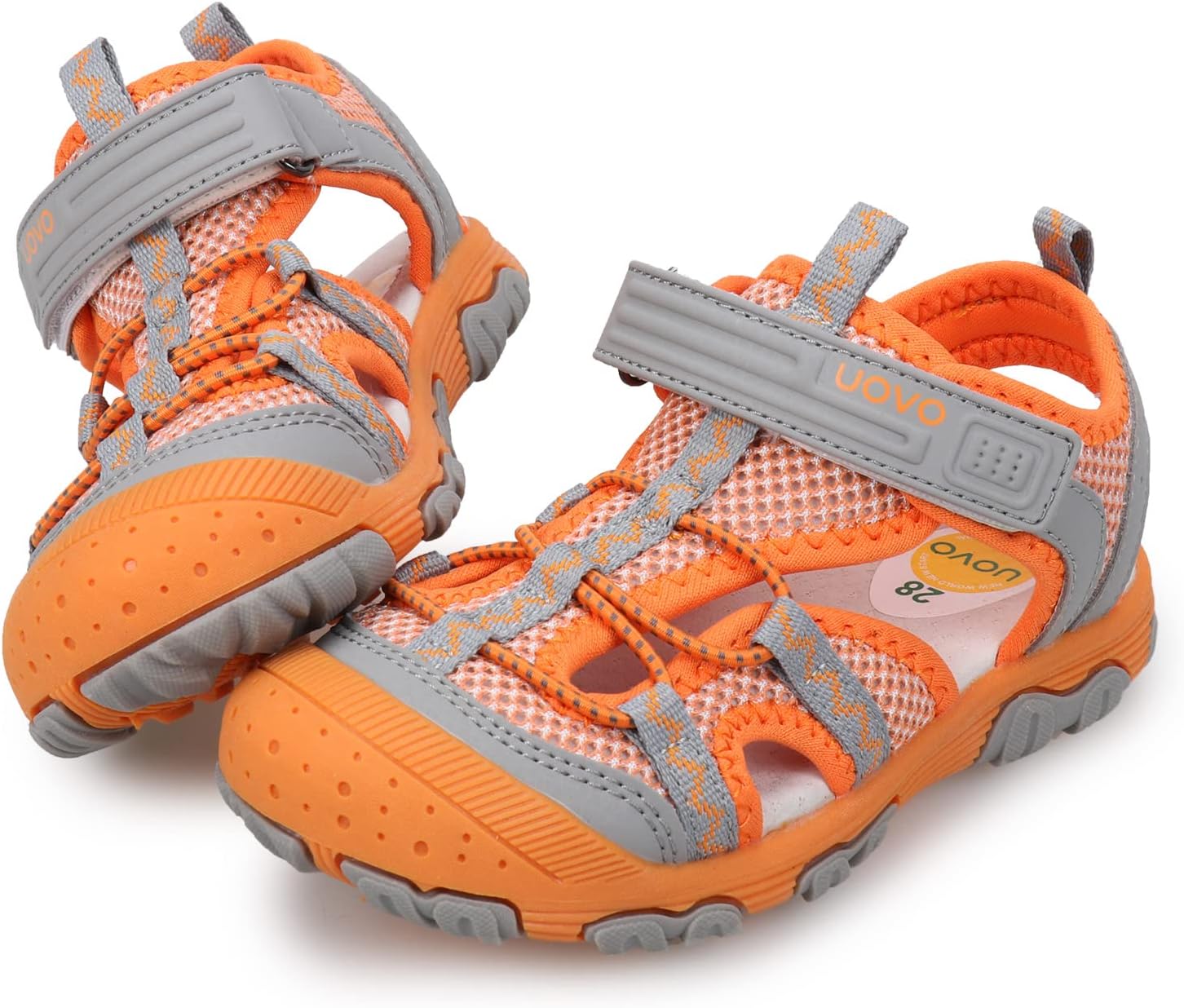 

Детские сандалии UOVO для мальчиков, походные спортивные с закрытым носком, пляжные летние сандалии для мальчиков, быстросохнущие, оранжевый