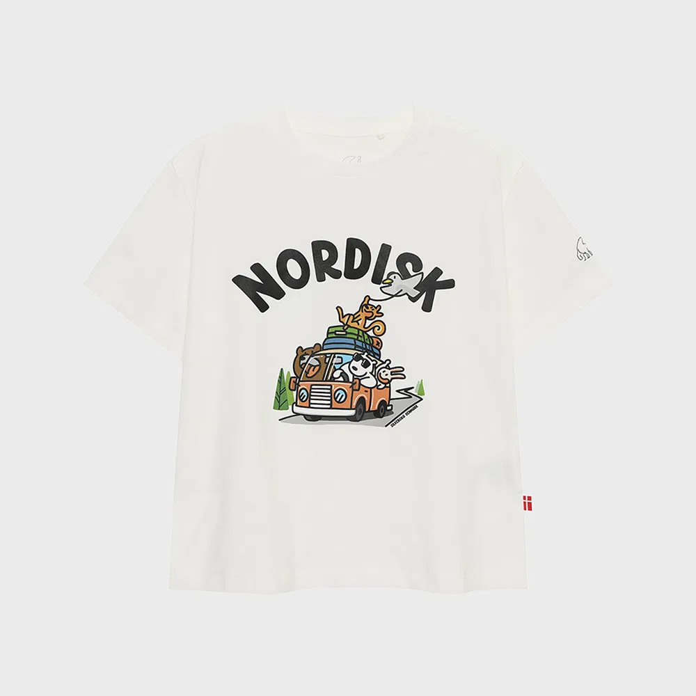 Детская футболка Camp Crew Cartoon с коротким рукавом цвета Off White от Nordisk