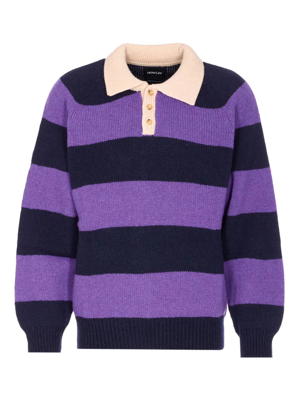 

Поло в полоску на пуговицах Howlin', фиолетовый