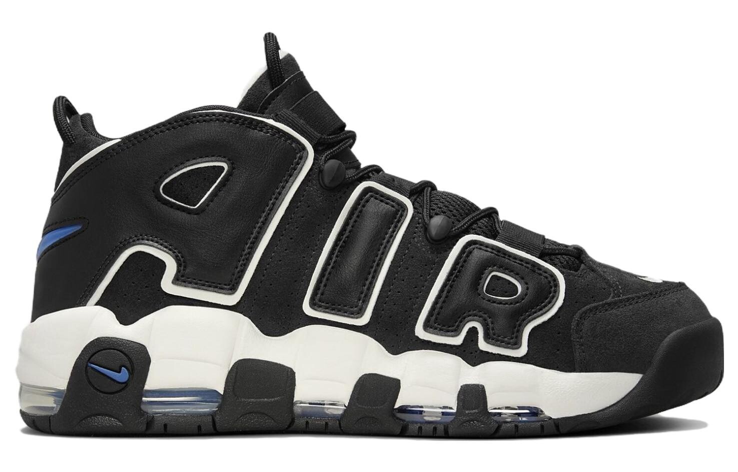 Мужские баскетбольные кроссовки Nike Air More Uptempo Vintage, Черно-белый — фото 2