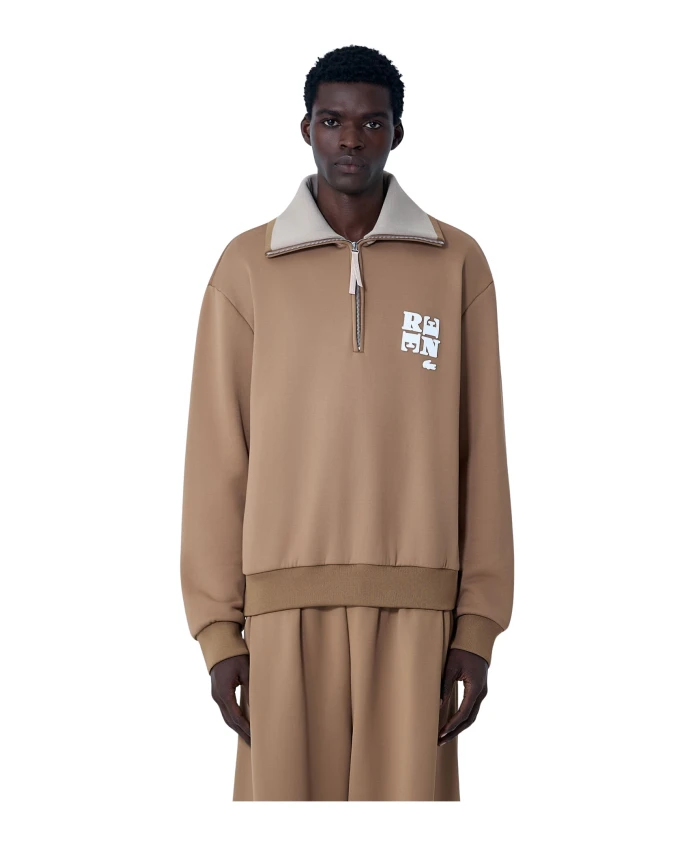 

Толстовка с логотипом и застежкой-молнией Lacoste, коричневый